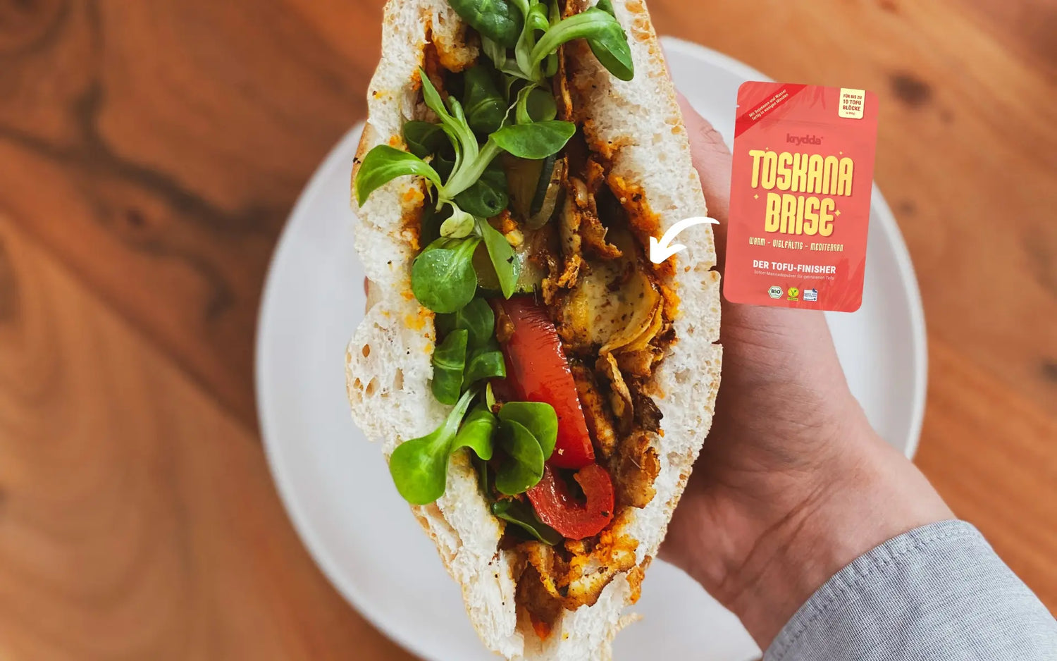 VEGANER GEMÜSEDÖNER MIT TOFU MIT KRYDDA TOSKANA BRISE