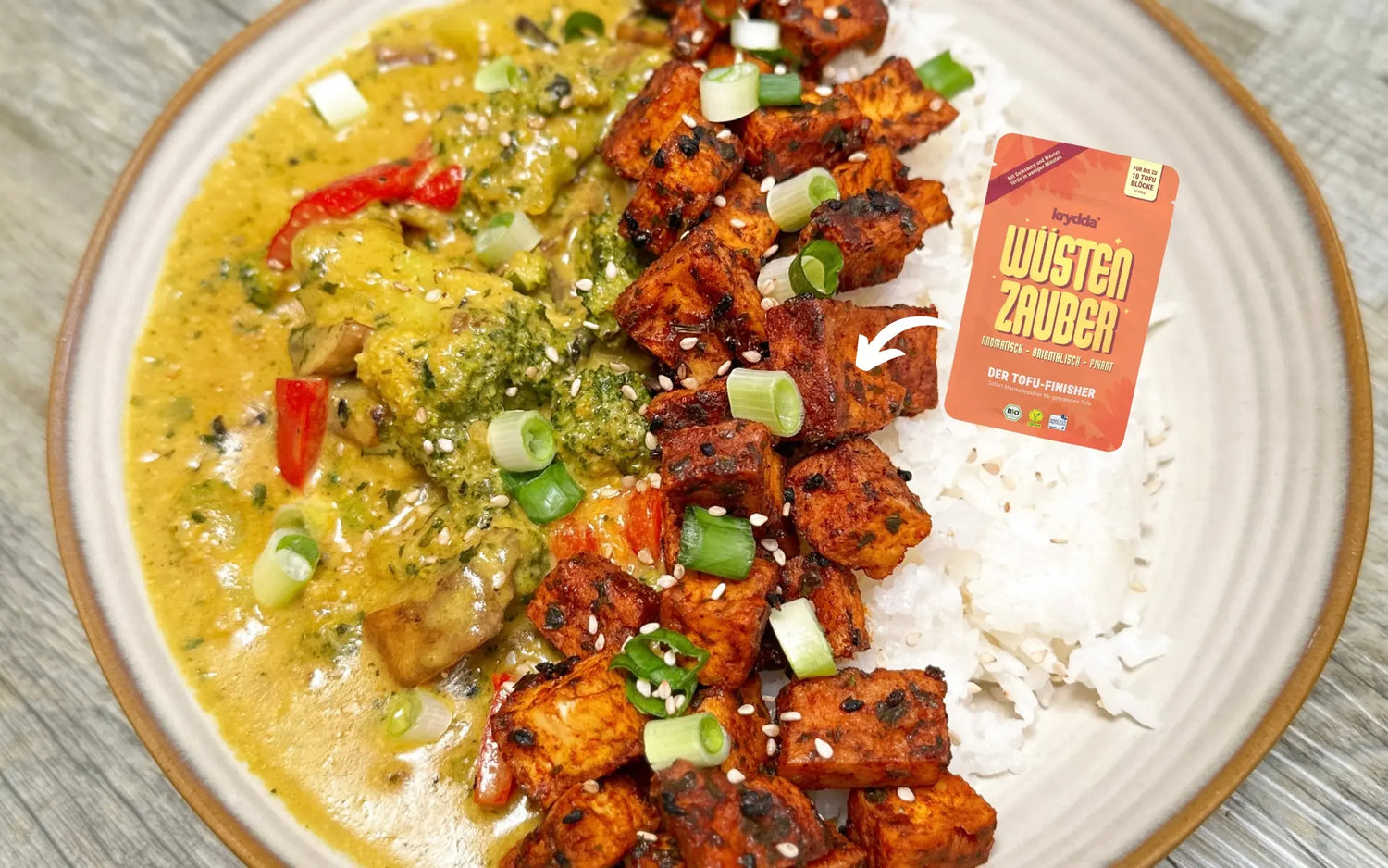 VEGANES CURRY MIT GEMÜSE UND TOFU MIT KRYDDA WÜSTENZAUBER